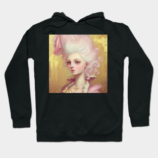 Marie in pink and gold, created in Midjourney by Kim Turner Art Hoodie